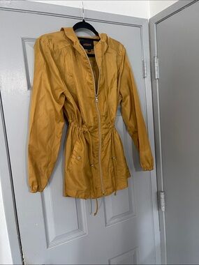 Ambiance Mustard Drawstring Hooded Utility Jacket